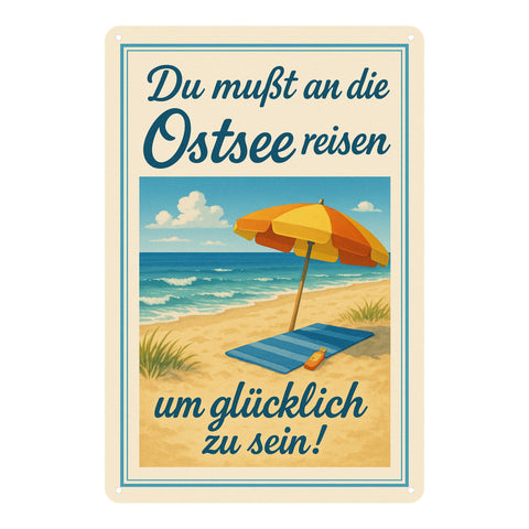 Blechschild Ostsee Reise