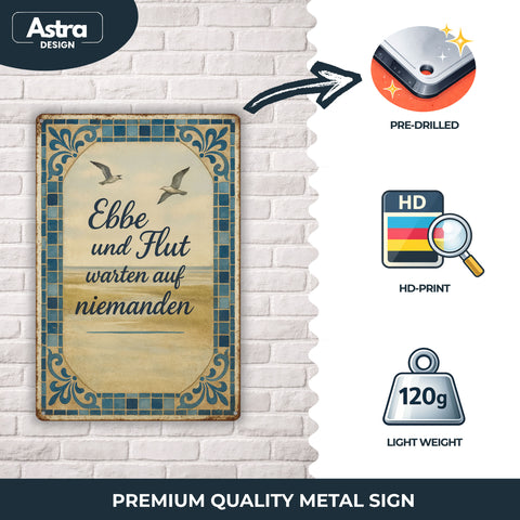 Ebbe & Flut Spruch Blechschild - 20x30cm