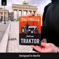 Blechschild Männer fahren Traktor