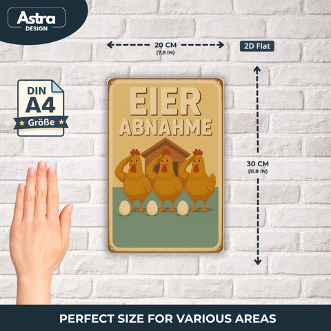 Eier Abnahme Blechschild - 20x30cm