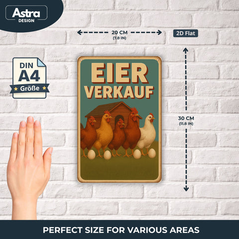 Eier Verkauf Blechschild - 20x30cm