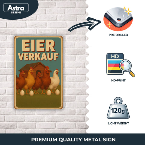 Eier Verkauf Blechschild - 20x30cm