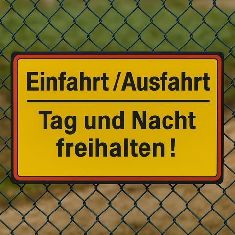 Einfahrt Ausfahrt Blechschild