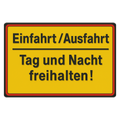 Einfahrt Ausfahrt Blechschild