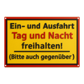 Blechschild Einfahrt und Ausfahrt