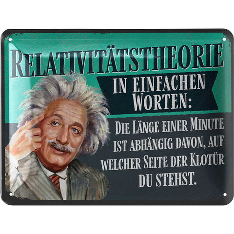 Blechschild Einstein Relativitätstheorie