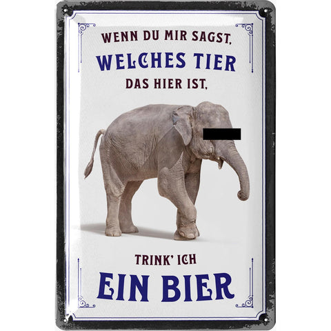Blechschild Elefant Bier