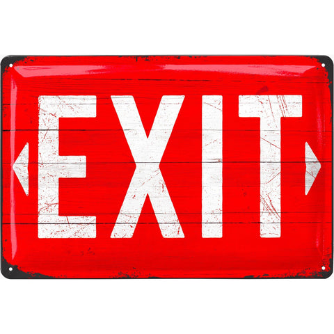 Blechschild Exit rot