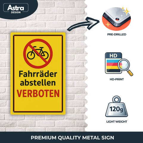 Blechschild 20x30cm – Fahrräder abstellen verboten