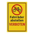 Blechschild Fahrräder abstellen