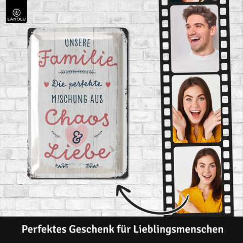Blechschild Unsere Familie