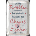 Blechschild Unsere Familie