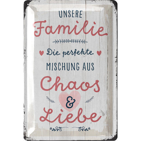 Blechschild Unsere Familie