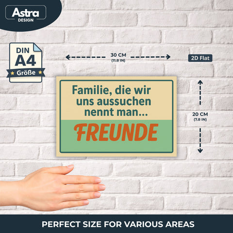 Familie und Freunde Blechschild - 20x30cm