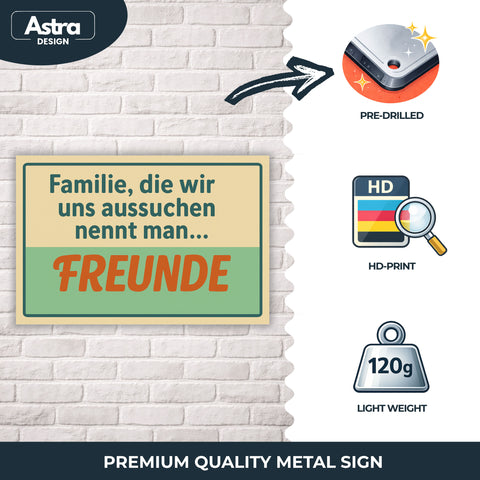 Familie und Freunde Blechschild - 20x30cm