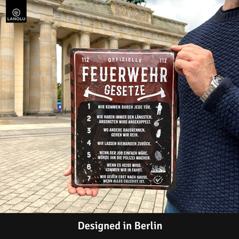 Blechschild Feuerwehr Gesetze