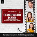 Blechschild Hier wohnt ein Feuerwehrmann