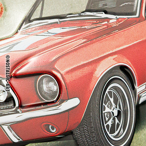 Ford Mustang - GT 1967 Red Blechschild