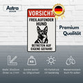 Vorsicht freilaufender Hund Blechschild