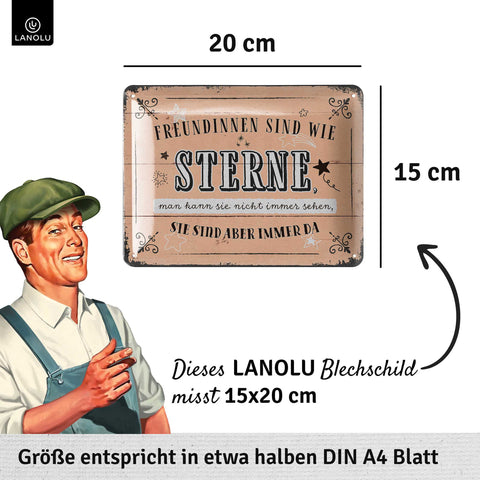 Blechschild Freundinnen sind wie Sterne