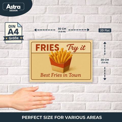 Best Fries in Town Blechschild Gelb - 20x30cm