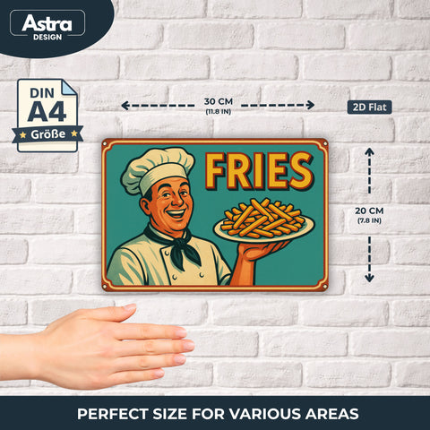 Blechschild 20x30 cm – Fries Retro Küchenmotiv