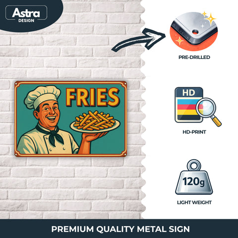 Blechschild 20x30 cm – Fries Retro Küchenmotiv