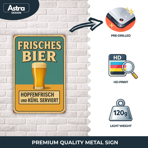 Frisches Bier Blechschild - 20x30cm
