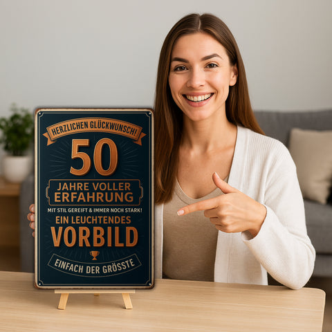 Fünfzig Jahre Blechschild