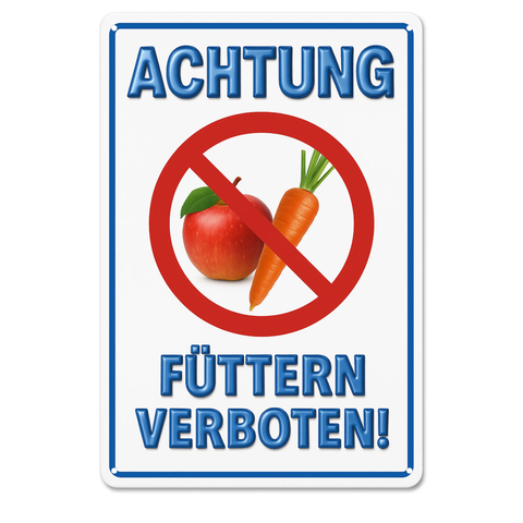Blechschild Füttern verboten