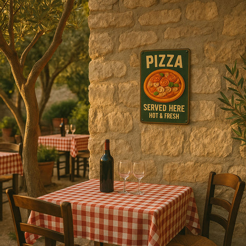 Pizza Served Here Blechschild Grün - 20x30cm