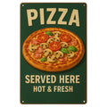 Pizza Served Here Blechschild Grün - 20x30cm