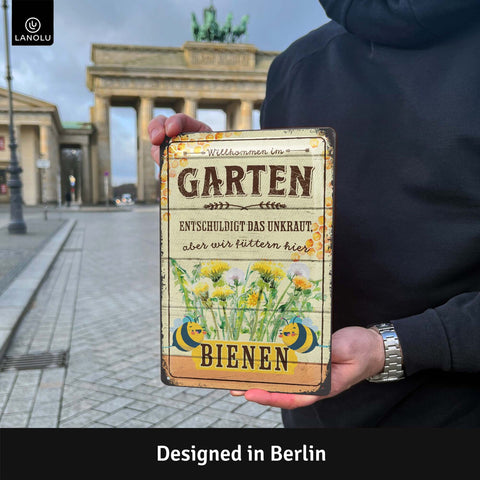 Blechschild Garten Bienen