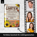 Blechschild Regeln für diesen Garten