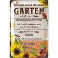 Blechschild Regeln für diesen Garten
