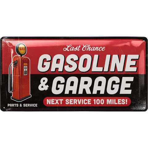 Blechschild Gasoline & Garage