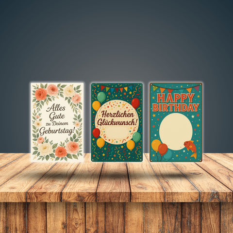 Geburtstags Kinder Blechschilder Set