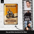 Blechschild Geld macht nicht glücklich - Motorrad