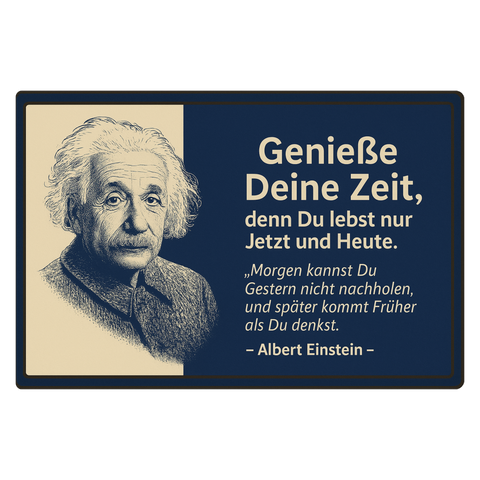 Albert Einstein Genieße deine Zeit Blechschild