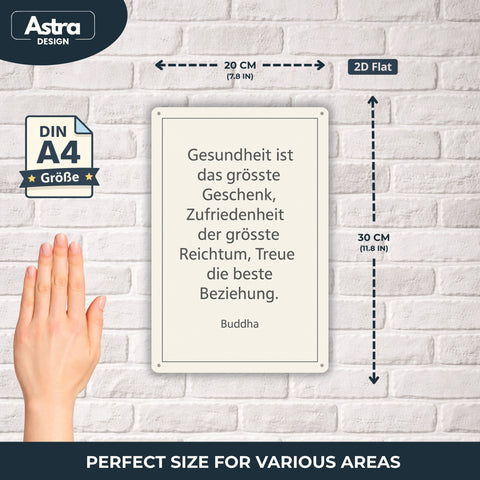 Gesundheit ist das größte Geschenk Blechschild - 20x30cm