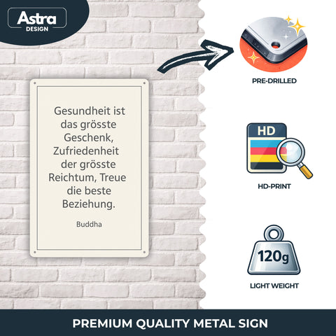 Gesundheit ist das größte Geschenk Blechschild - 20x30cm