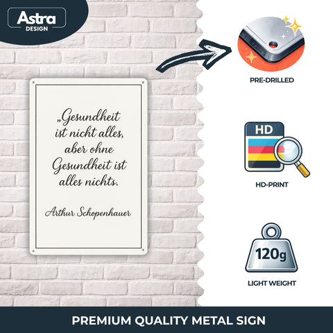 Gesundheit ist nicht alles Blechschild - 20x30cm