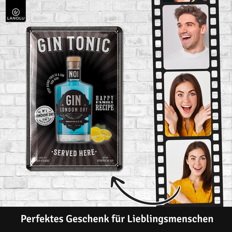 Blechschild Gin Tonic Flasche