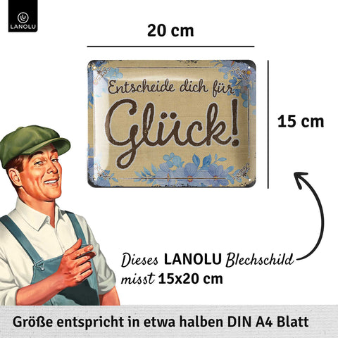 Blechschild Glück Entscheidung