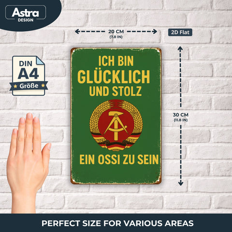 Ich bin glücklich Ossi zu sein - 20x30cm