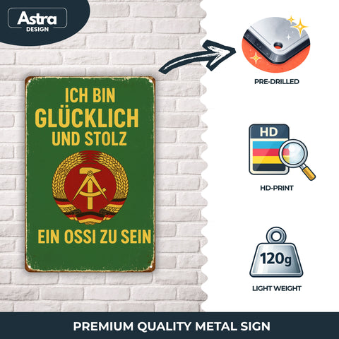 Ich bin glücklich Ossi zu sein - 20x30cm