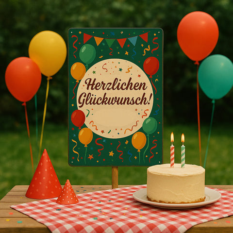 Herzlichen Glückwunsch Blechschild - 20x30cm