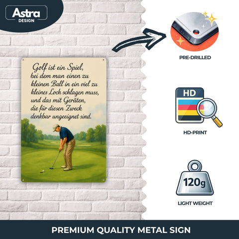 Golf ist ein Spiel Zitat Blechschild - 20x30cm