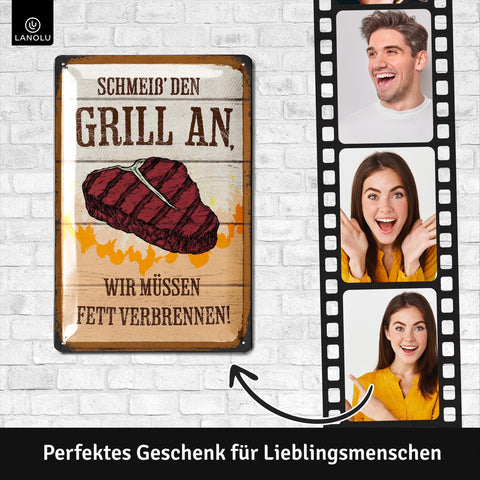 Blechschild Grill An