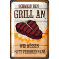 Blechschild Grill An